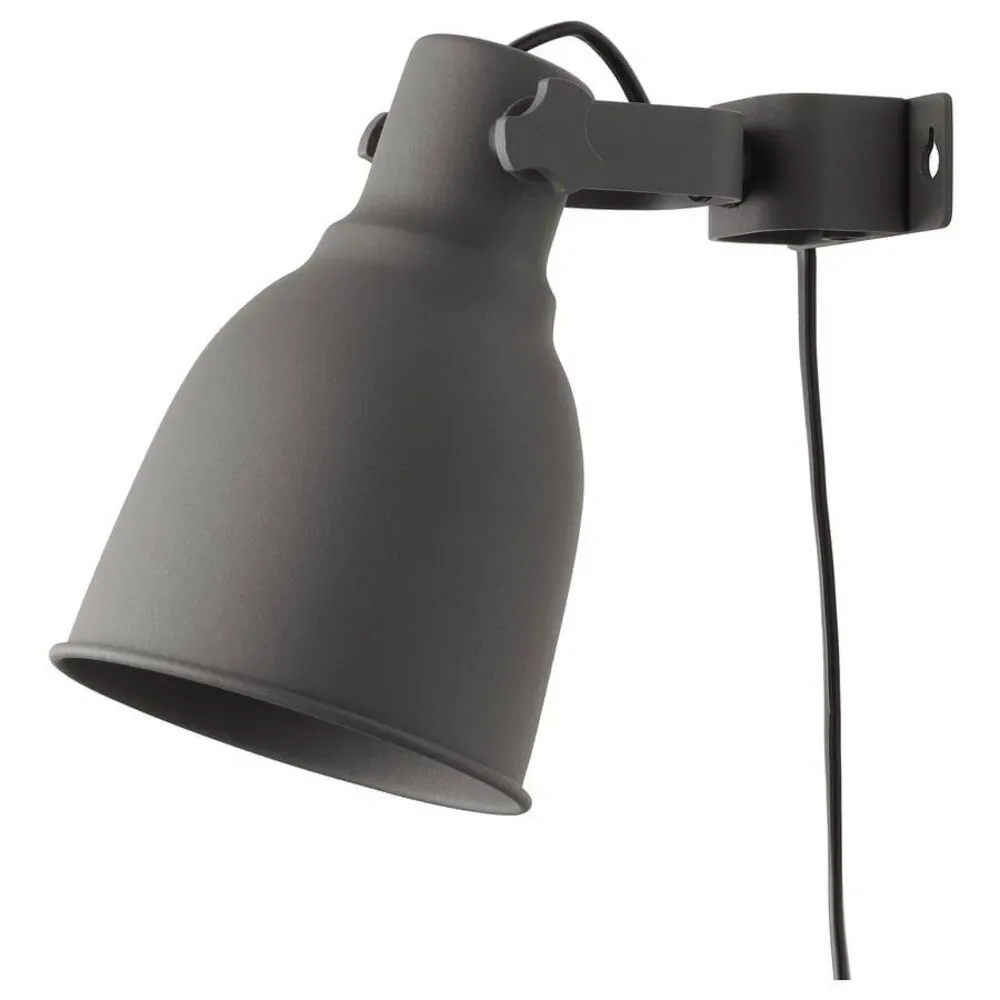 SET of 2 - Ikea HEKTAR Wall Spotlight Lamp W Bulbs, Metal, Dark Gray - Pre Owned
